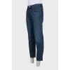 Men's blue jeans with embroidery