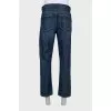 Men's blue jeans with embroidery