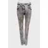 Gray jeans with double belt