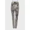 Gray jeans with double belt