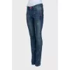 Jeans with an accent jacron and print