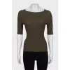 Green top with 3/4 sleeves