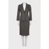 Fitted suit with a wool and angora skirt