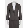 Fitted suit with a wool and angora skirt