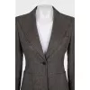 Fitted suit with a wool and angora skirt