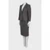 Fitted suit with a wool and angora skirt