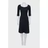 Black fitted dress with short sleeves