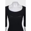 Black fitted dress with short sleeves