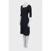 Black fitted dress with short sleeves
