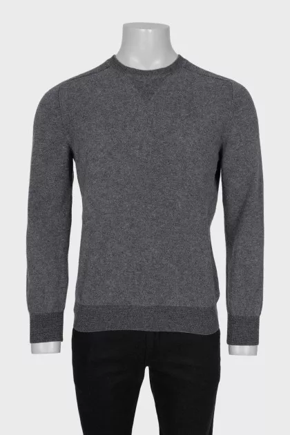 Men's gray loose-fitting jumper