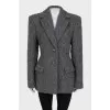 Gray cropped wool coat