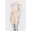 Dress with belt and crystals