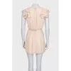 Dress with belt and crystals