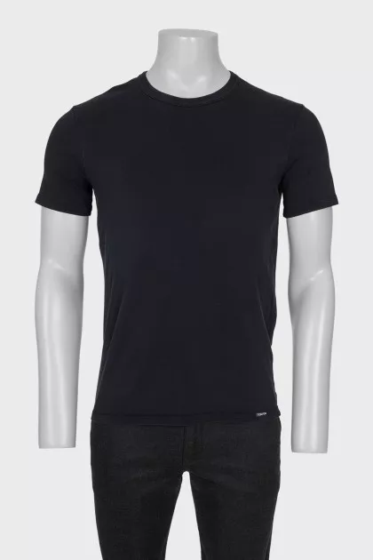 Men's black straight-cut t-shirt