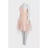 Beige cocktail dress with ruffles