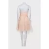 Beige cocktail dress with ruffles