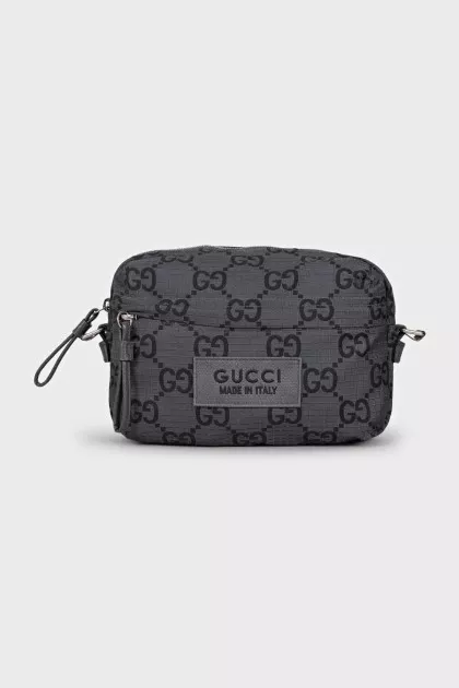 Men's textile bag with a signature print