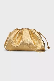 Золотистий шкіряний клатч Pouch