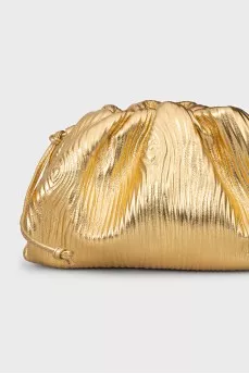 Золотистий шкіряний клатч Pouch