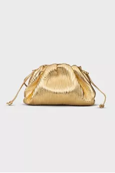 Золотистий шкіряний клатч Pouch