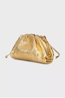 Золотистий шкіряний клатч Pouch