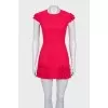 Pink cocktail dress with ruffles