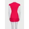 Pink cocktail dress with ruffles