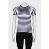 Striped T-shirt with embroidered logo
