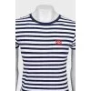Striped T-shirt with embroidered logo