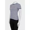 Striped T-shirt with embroidered logo