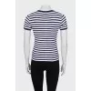 Striped T-shirt with embroidered logo