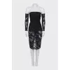 Fitted lace off-the-shoulder dress