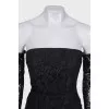 Fitted lace off-the-shoulder dress