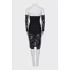 Fitted lace off-the-shoulder dress
