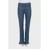Jeans with ruffles at the bottom of the legs