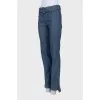 Jeans with ruffles at the bottom of the legs