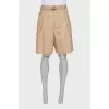 Men's linen shorts with a belt