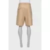 Men's linen shorts with a belt