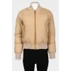 Insulated bomber jacket with zipper