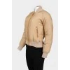 Insulated bomber jacket with zipper