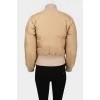 Insulated bomber jacket with zipper