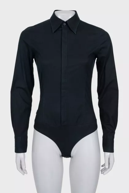 Black bodysuit with a skull on the back