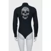 Black bodysuit with a skull on the back