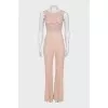 Fitted jumpsuit with trousers decorated with lace