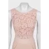Fitted jumpsuit with trousers decorated with lace