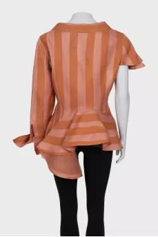 Silk shirt with asymmetrical sleeves