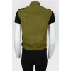 Vest with zip and buttons