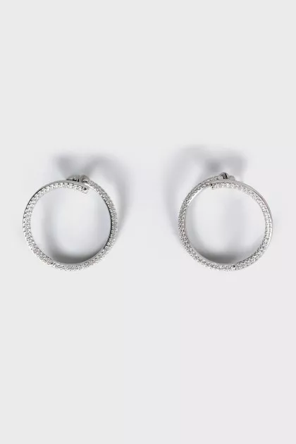 Silver earrings with spiral crystals