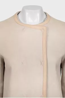 Double-sided beige sheepskin coat