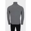 Men's wool and cashmere checkered turtleneck